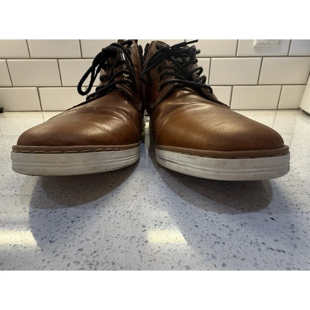 BULL BOXER Brown Adyn Boots Leather Side Zip Handmade Mens US Sz 11 Shoes